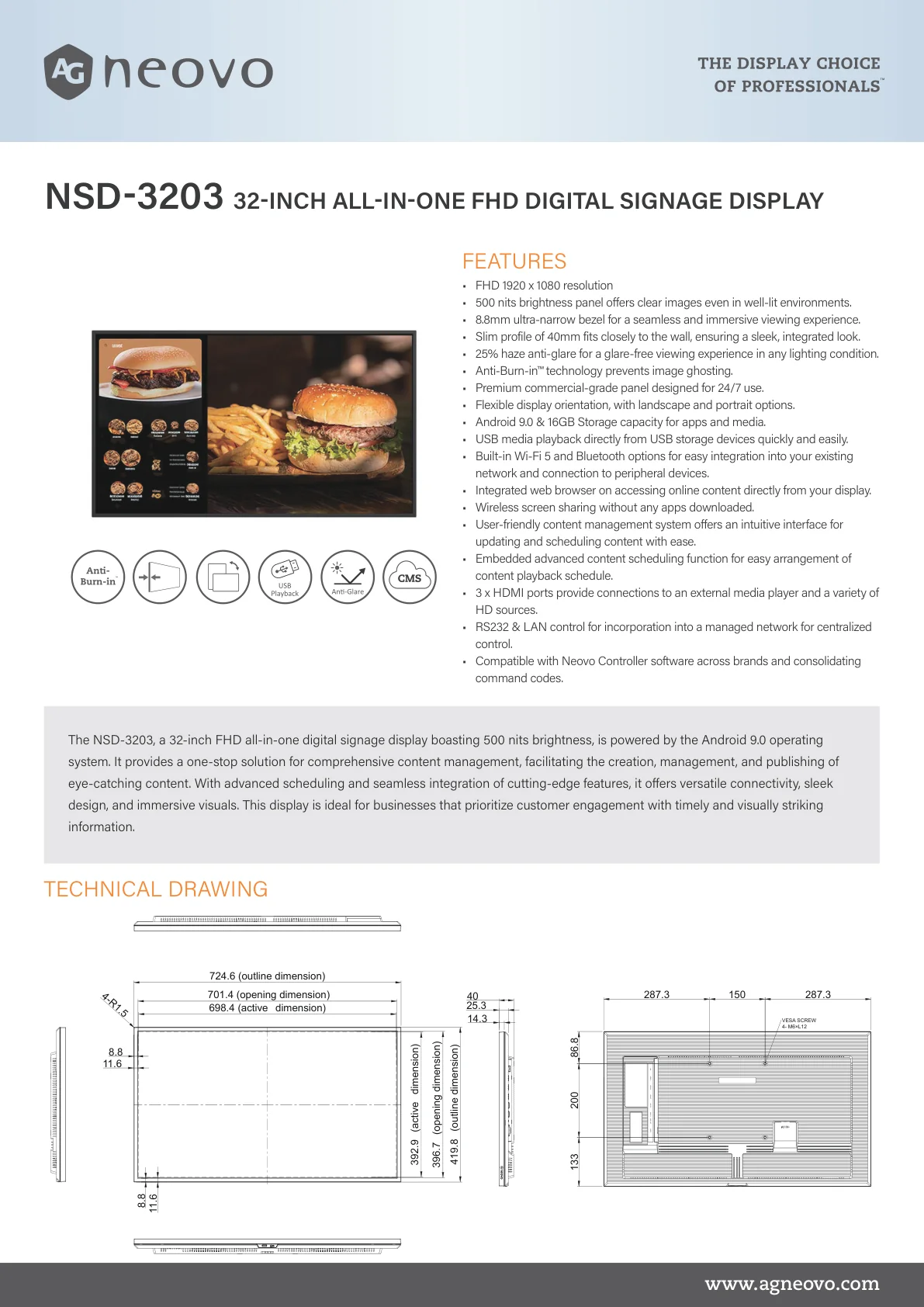 NSD-3203 – 32" Android Signage – Vorschau Seite 1