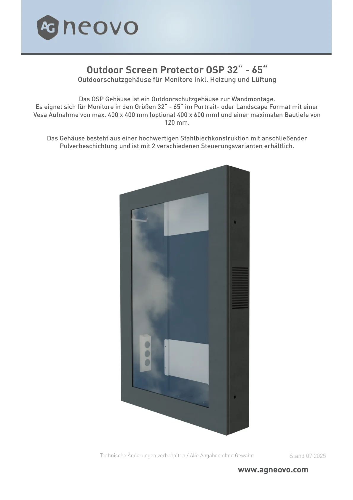 OSP – Outdoor Screen Protector (32–65") – Vorschau Seite 1