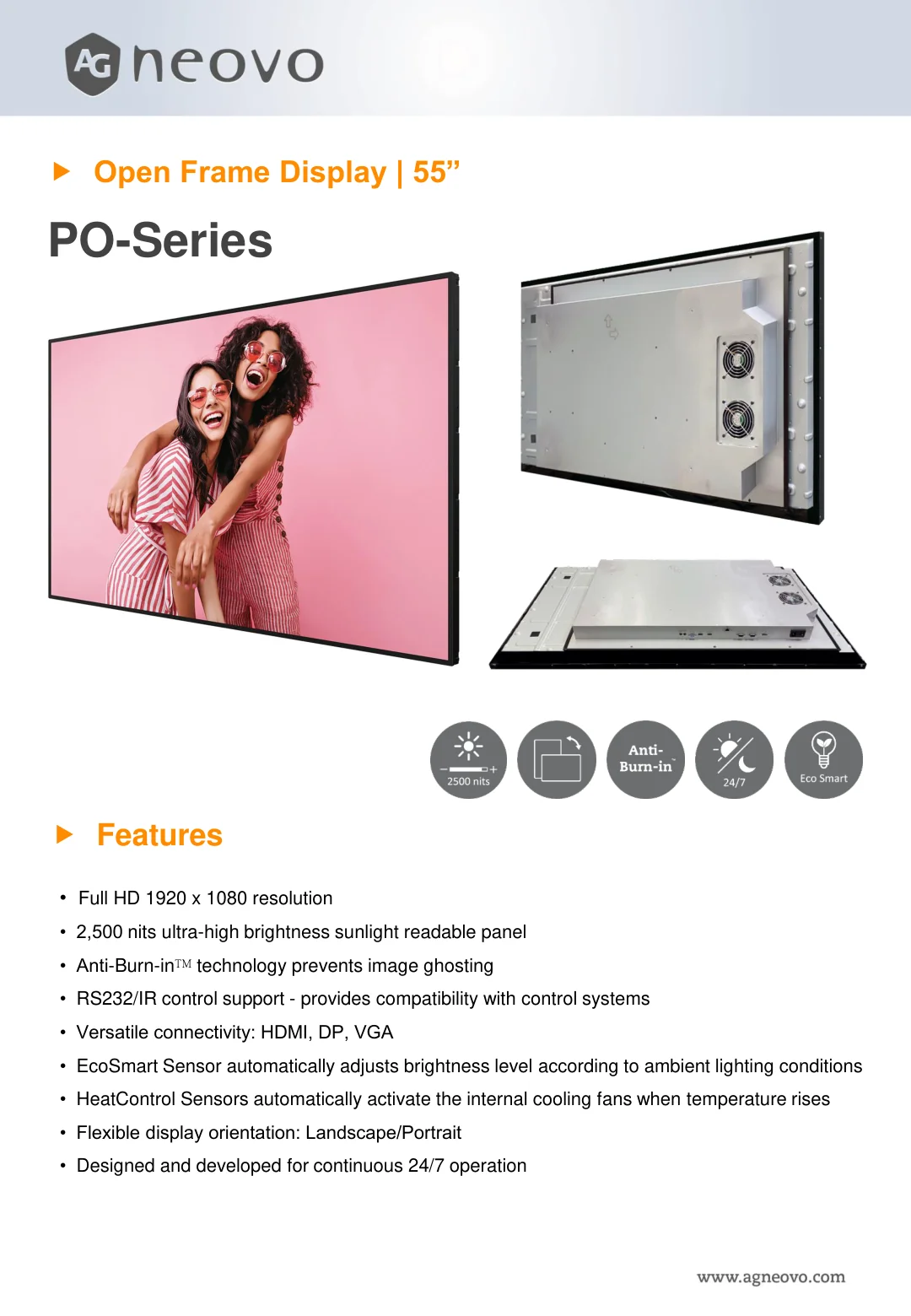 PO-5502 – 55" Outdoor High Brightness – Vorschau Seite 1